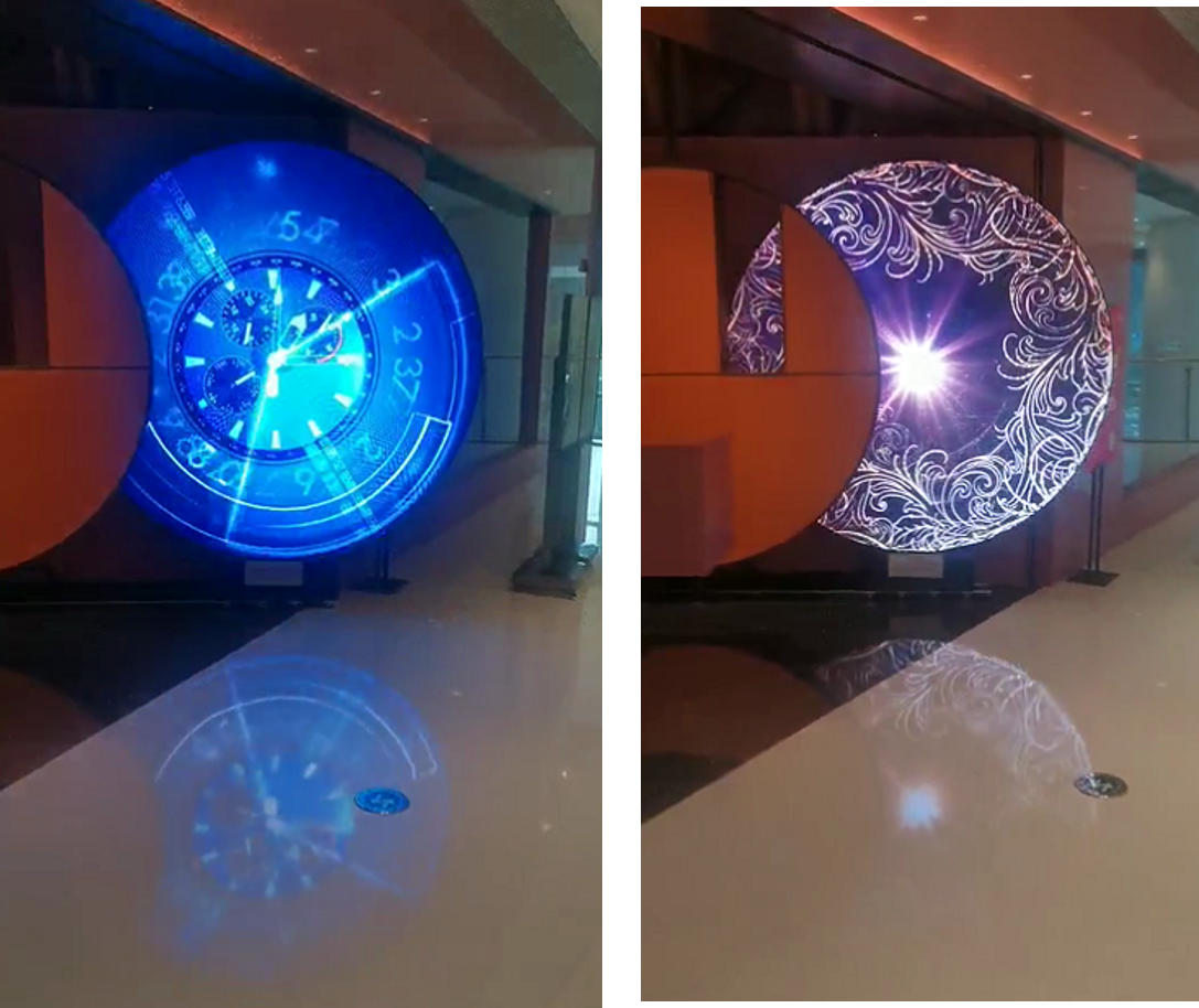 上海某商場徐記海鮮圓形移動(dòng)屏